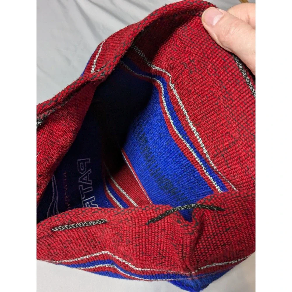 NEW ENGLAND PATROITS Red Blue Drug Rug‎ Mexican Baja Style Woven Backpack